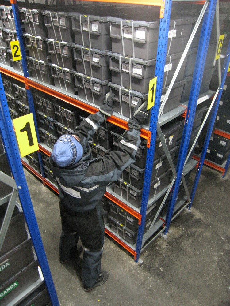 Storage boxes inside the Svalbard Global Seed Vault in a 2008 file photograph. Not the October 2026 shipment.