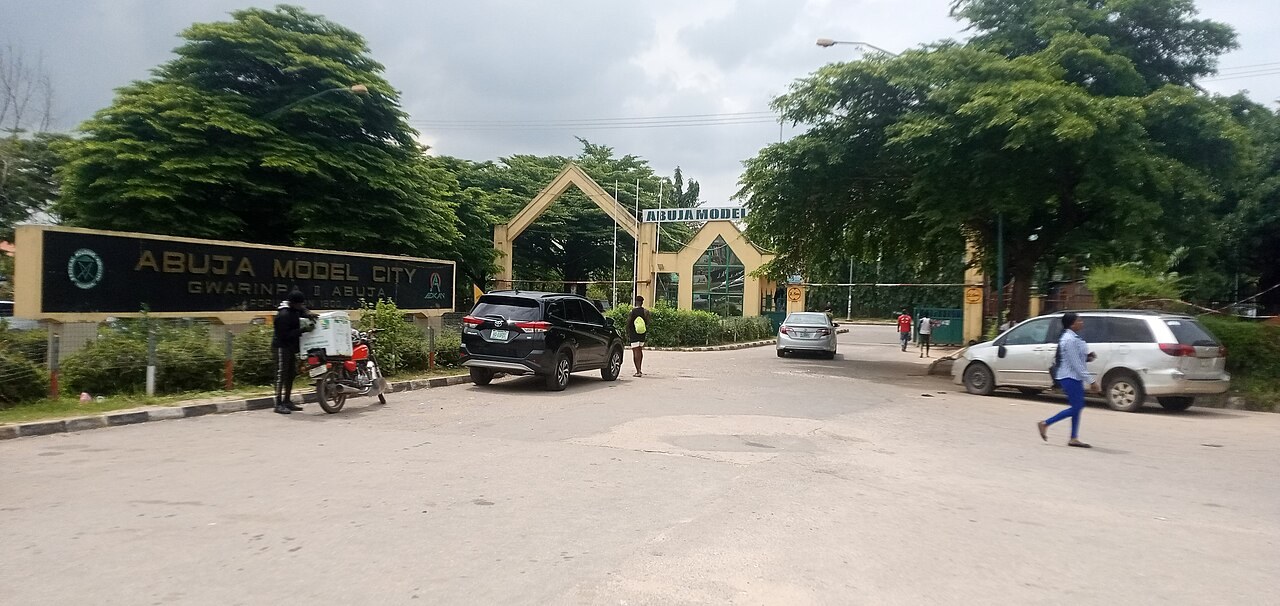 The entrance to Abuja Model City. File photograph illustrating a residential setting, not a newly delivered Renewed Hope estate.