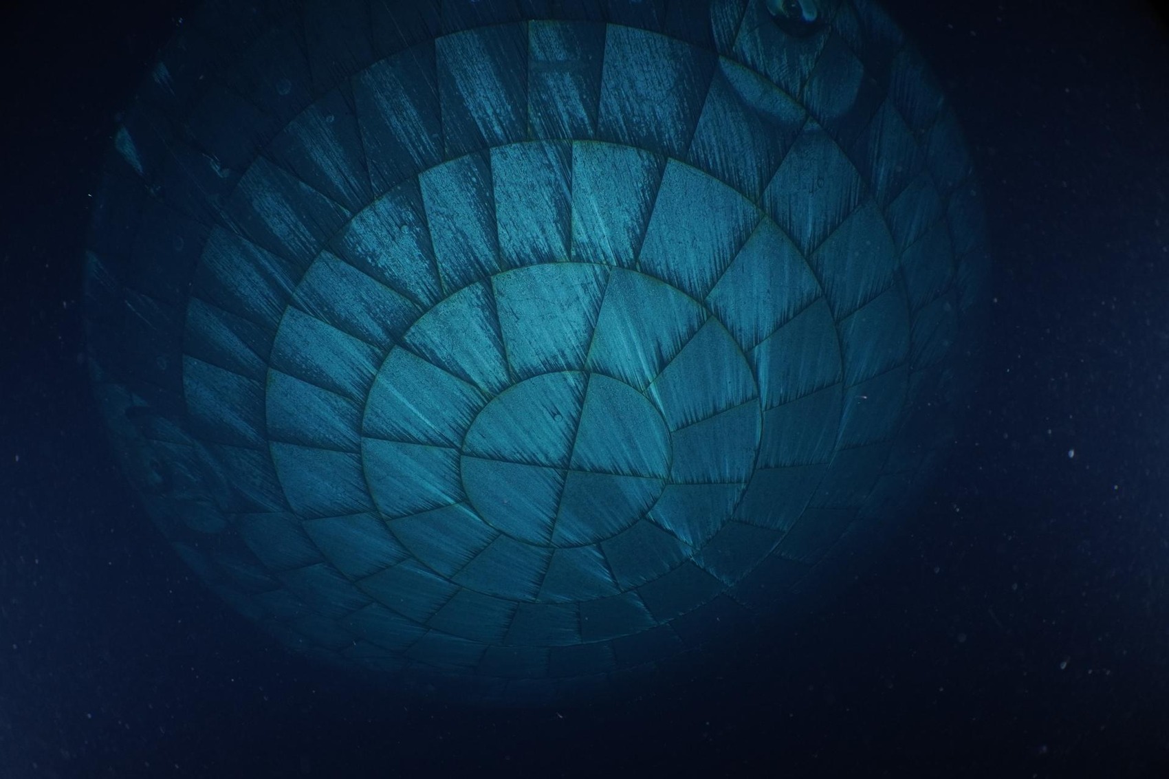Orion's heat shield photographed underwater after the Artemis II splashdown on 10 April 2026. U.S. Navy via NASA.