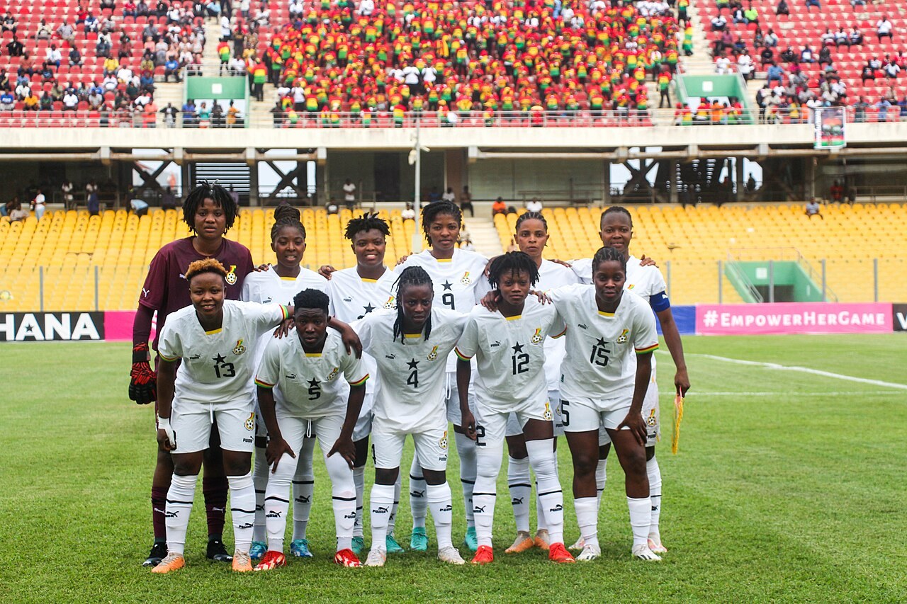 Ghana's Black Queens posing before a match against Zambia in Accra. File photograph; this is a national team, not Ampem Darkoa or Edo Queens.