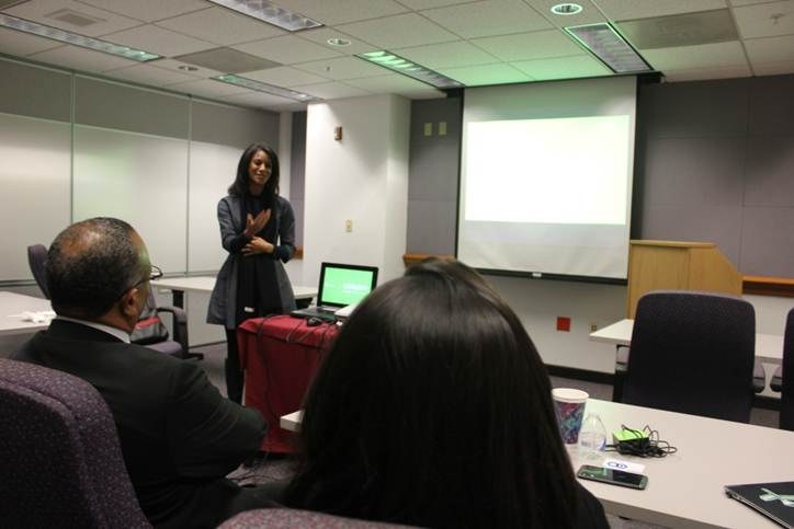 A business pitch at a US Federal Communications Commission technology fair in 2015. File photograph illustrating presentation skills, not the Nigerian workshop.