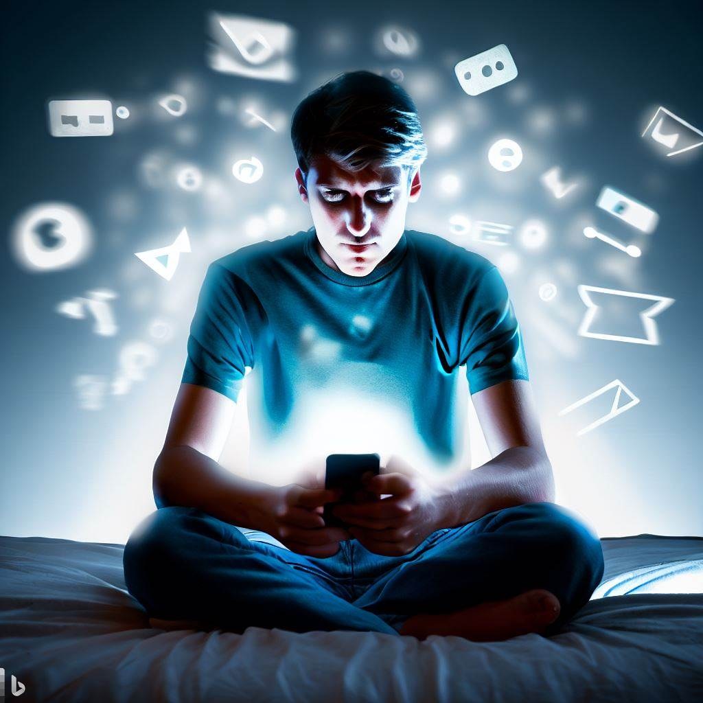 Illustration of a person using social media on a phone. Context image; it is not a screenshot or demonstration of Social.Wiki.